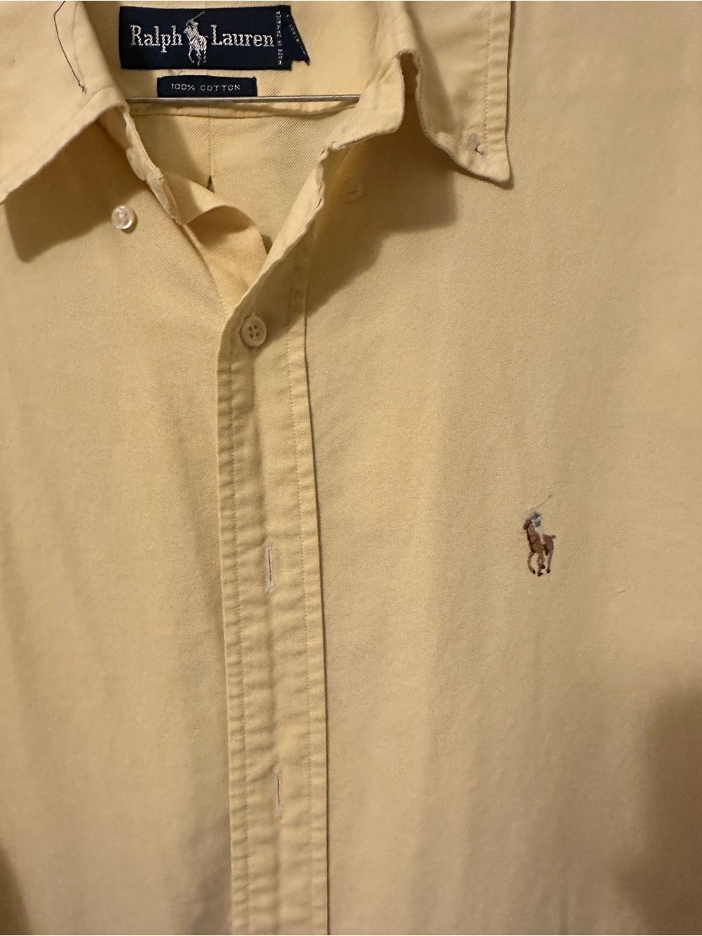 Ralph Lauren Men’s Pale Yellow Oxford Button-Down Shirt